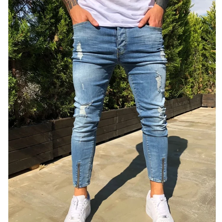 New Style Fashion Ripped Skinny Destroyed Slim Fit Jeans Pants For Men ...