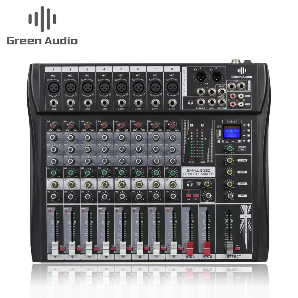 
Professional 8 channel audio DJ mixer with Bluetooth sound mixer audio karaoke phantom power 48V USB jack  (62207225514)