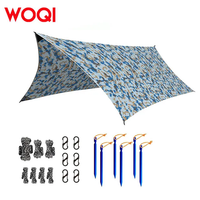 WOQI Portable Outdoor Camping Backpack Canopy Waterproof Oxford Rain Fly Hanging Bed Excellent for Outdoor Adventures