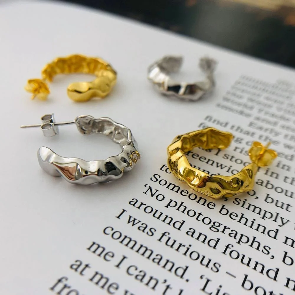 

100% 925 sterling silver Hot Sale Genuine Geometric Stud Earrings for Women Sterling Silver Jewelry Gift