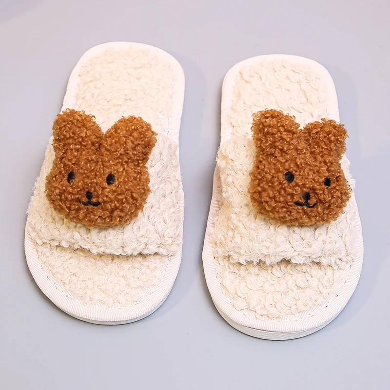 

Child cartoon plush lining home slipper soft slipper Flat anti-slip home shoes, Picture