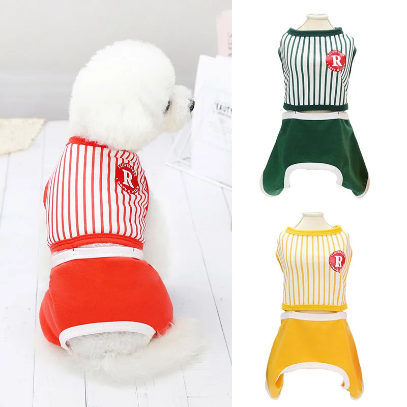 

Striped Dog Jumpsuit Spring Summer Dog Clothes Chihuahua Shih tzu Puppy Clothes For Small Dogs Pet Outfits Pet Accessories