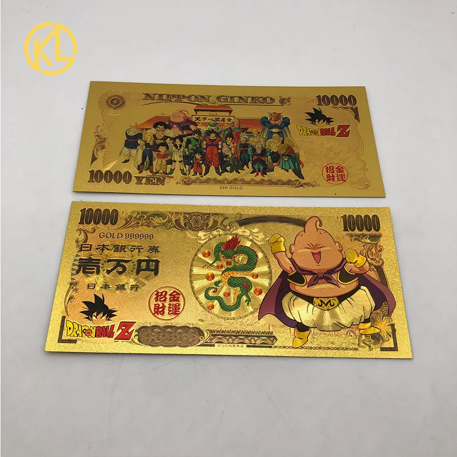 

New dragon ball of Buu cute Souvenir Gold Banknote Color Japan Anime Cartoon Gold banknote 10000 Yuan Souvenir gifts