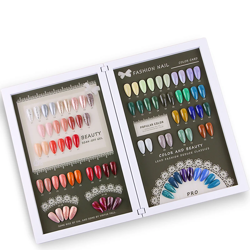 

Hot Selling Blanks Nail Gel Polish Color Chart Board Showing Nail Display Book, Sliver