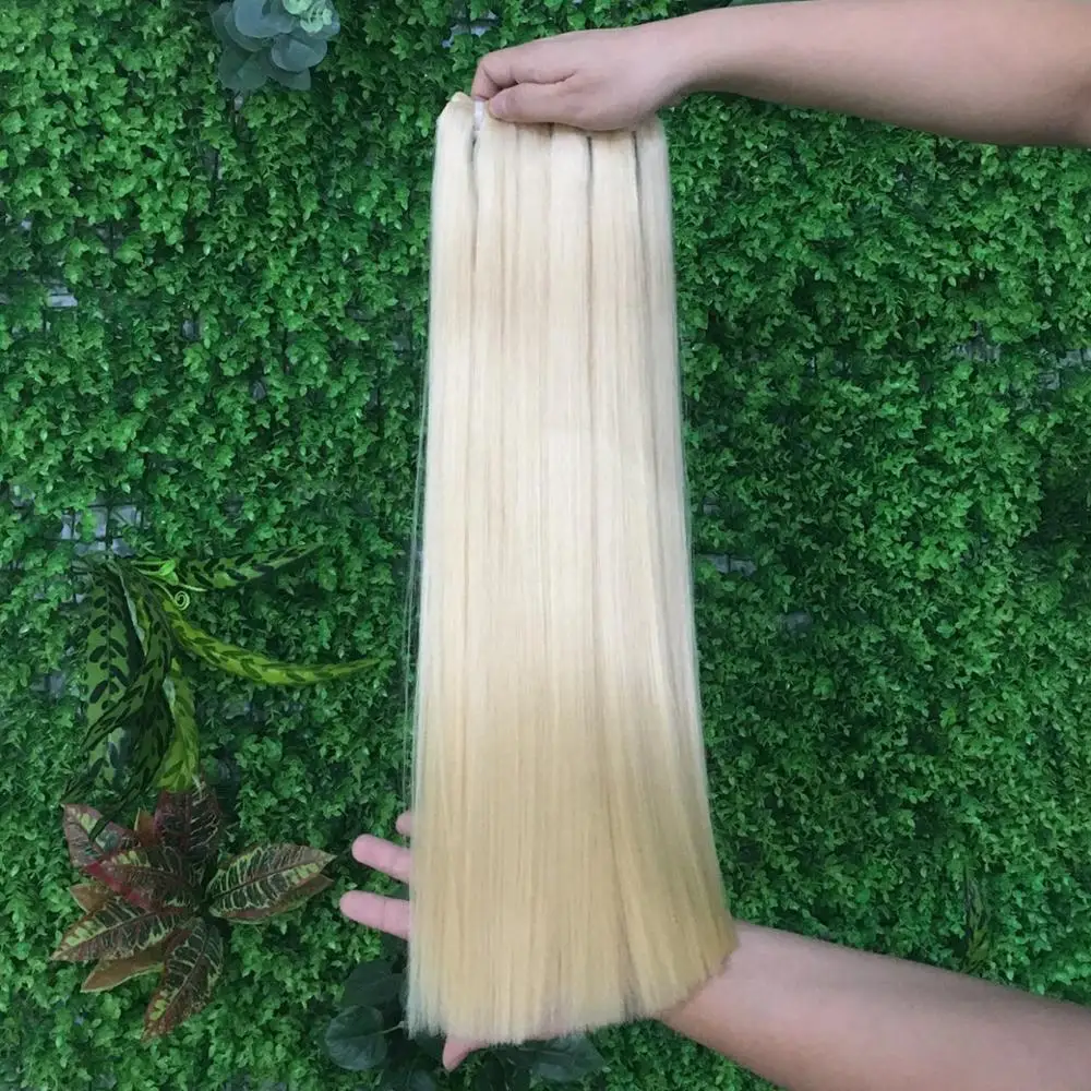 

613 Double Drawn Hair Bundles 12A Grade Cuticle Aligned 613 Blonde Double Drawn Bundles