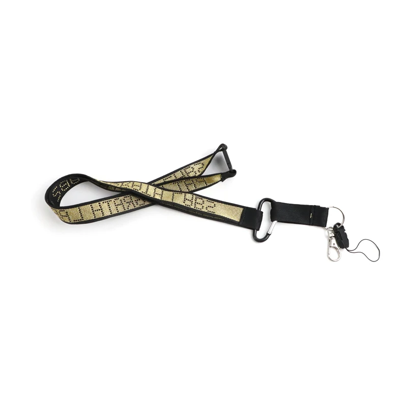 

Wholesale custom high quality rhinestone silk keychain lanyards with packing