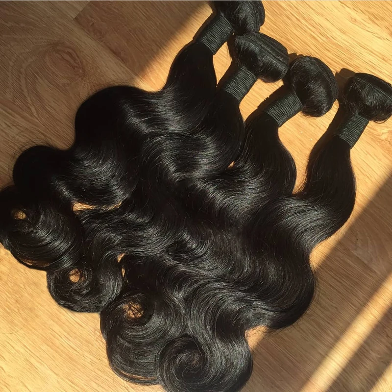 

Peruvian Human Hair Body Wave Natural Black Remy Virgin Human Hair Bundles With Closure Cuticle Aligned Hair Extension