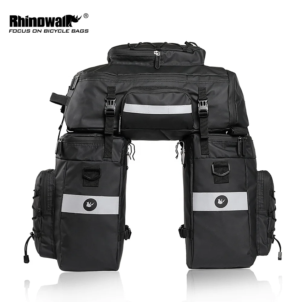 Rhinowalk 65L Waterproof Bicycle Travel Saddle Bag 3 in 1 Bicycle Pannier Bags