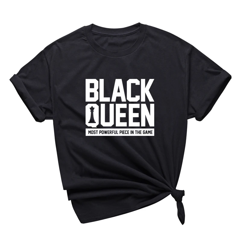 

Wholesale And Drop Ship Black Queen T Shirt Womens Casual Cotton T-Shirt Melanin Tee A-500