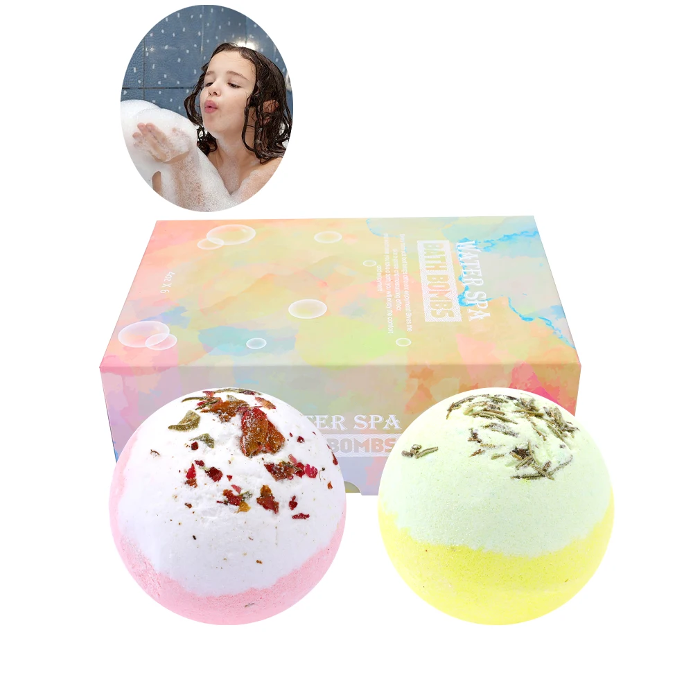 

Private Logo Bath Bombs Essential Oils Skin Cleansing Care Bathbombs 6 Pcs Gift Set Packaging Shower Steamers Bath Bomb Molds