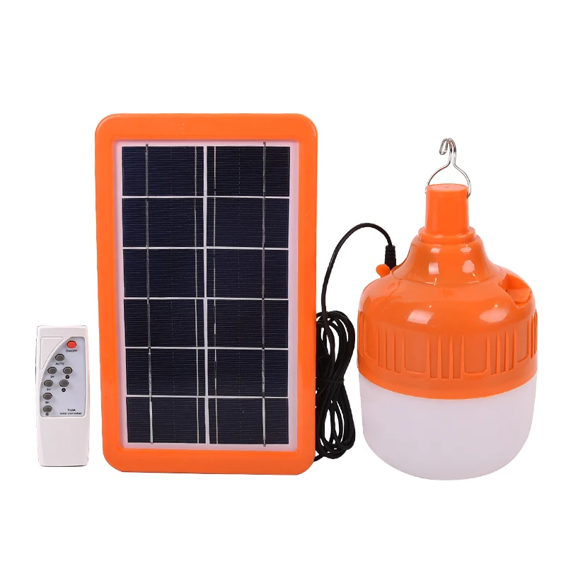 Outdoor waterproof dimmable mini portable rechargeable tent hiking Camping LED light bulb Solar panel camping light with remote