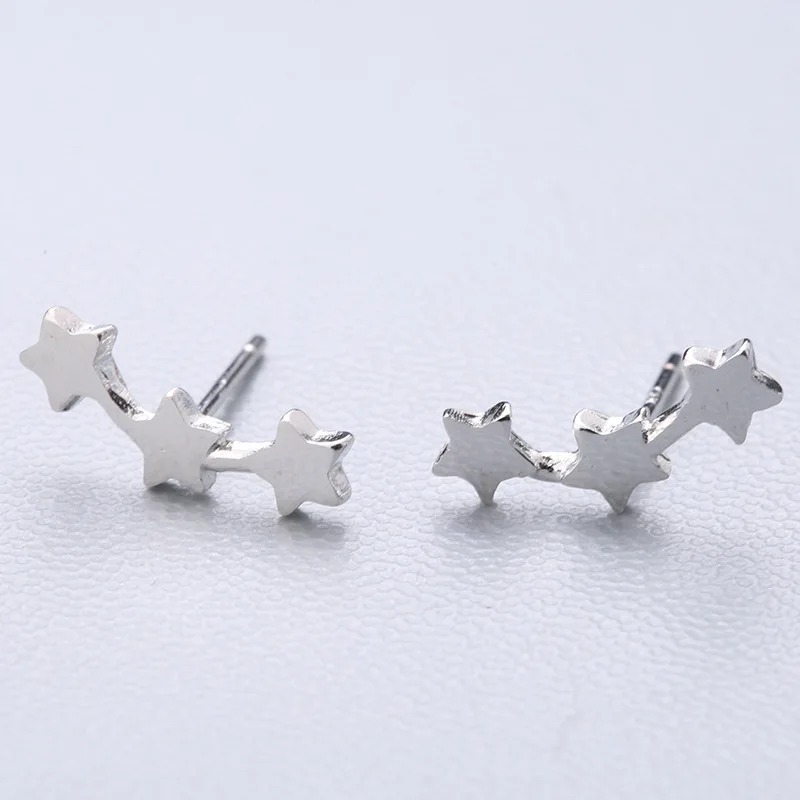 

925 Sterling Silver Ear Pin One Eeek Earring Halloween Ghost Screw Airplane Horse Cloud Sheep Wings Lightning Moon Stud Earrings, Colors