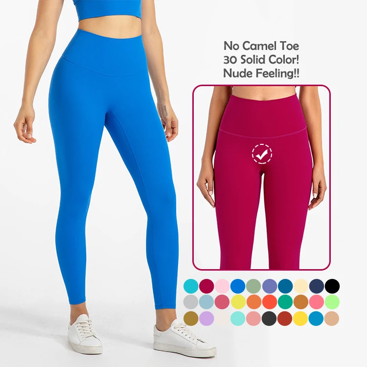 Ladies No Front Seam High Waist Workout Gym Pants Compression Yoga Womens Leggings