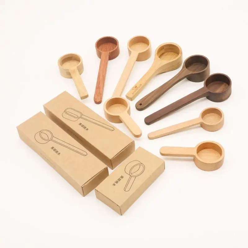 

wholesale Natural Customized Baking Beech Wooden Measuring Scoop