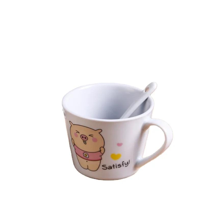 

Z625 180ml Ceramic Coffee Mug with Plastic Spoon Coffee Cup With Birthday Gift Box