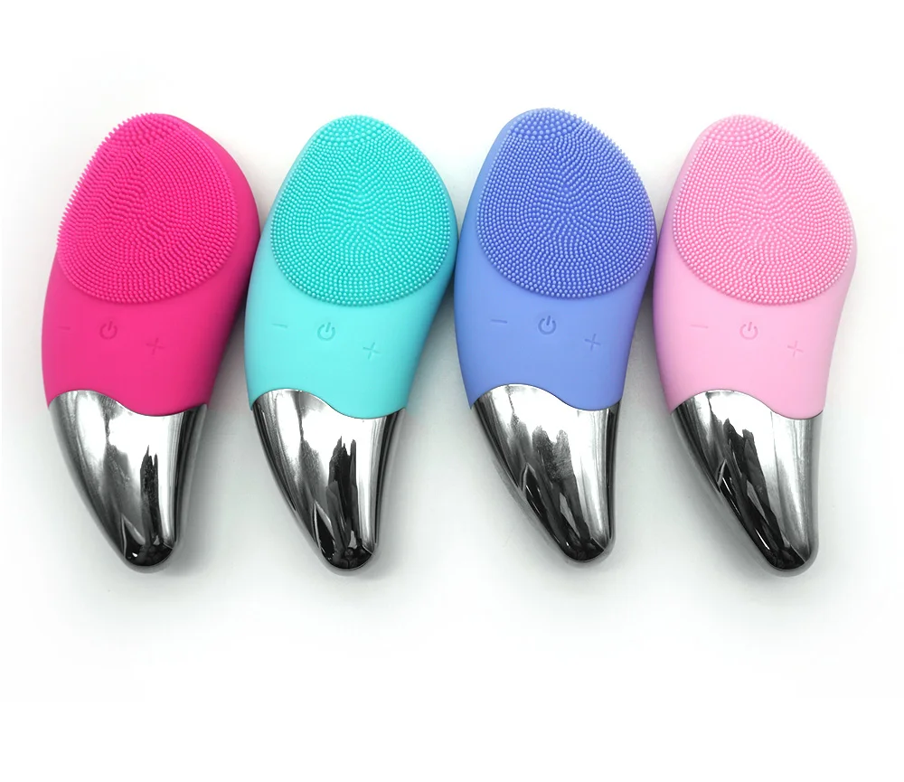 

2021 Hot Selling Promotion Skin Care High Frequency Electric Silicone Sonic Facial Cleaning Brush