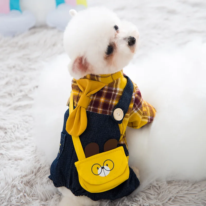 

2022 Spring & Autumn Fashion cowboy Cotton pet overalls Pet Cute clothing, Picture shows