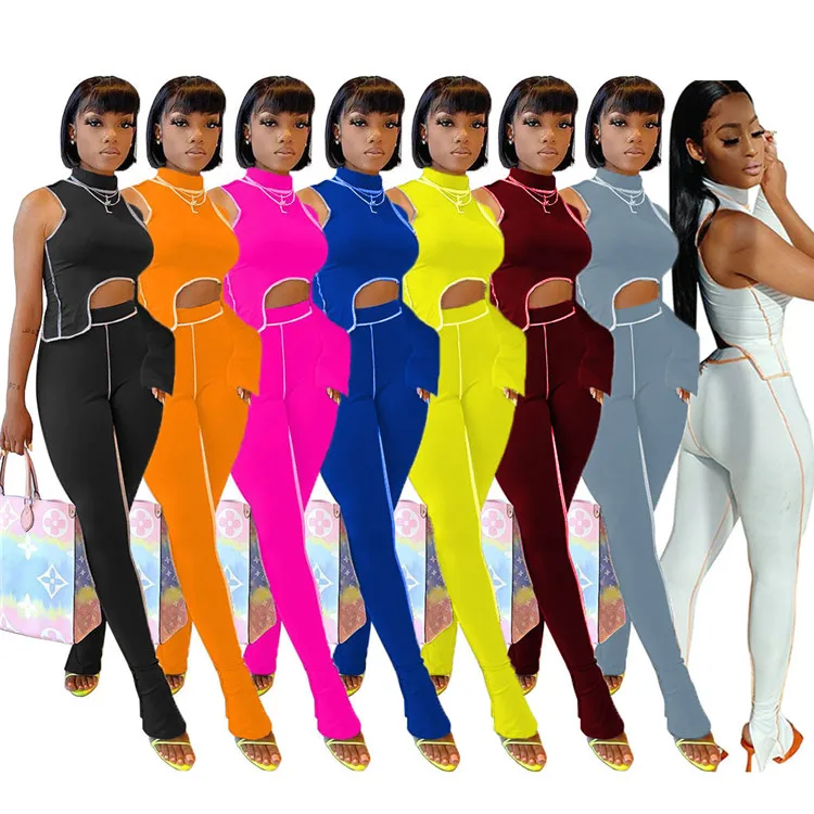 

Fashion women's autumn new women's design sense of sports two-piece suit sexy women, As pic