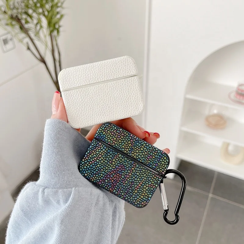 

Hot selling Grain leather colorful headphone case for airpods 1/2/3/ pro