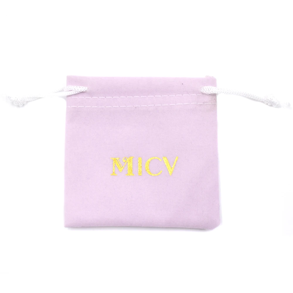 

cheap custom logo drawstring velvet jewelry packaging bag for necklace