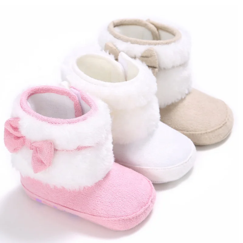 

Baby Snow Boots Girl Shoes Winter Thick Warm Beautiful Bow Tie Cotton Soft Sole High Quality Ankle Newborn Shoes Infant Shoes