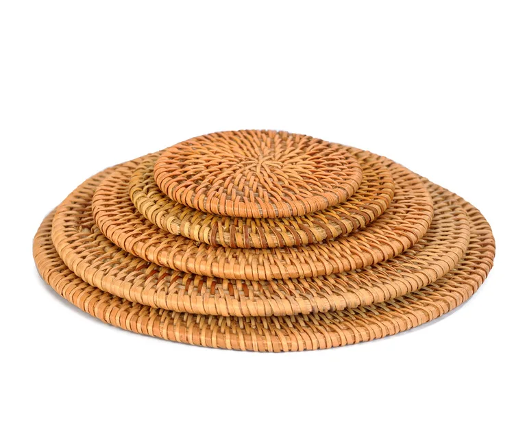 

Handmade Rattan Place Mats Non-slip Coaster