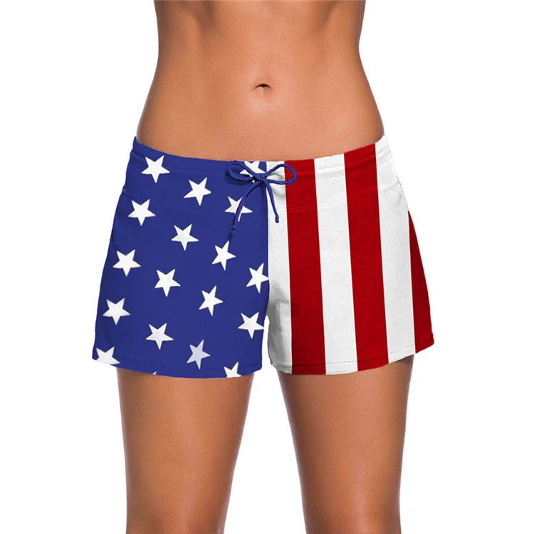 

Summer Boxer Swimming Trunks Women's Lace-up Large Size Boxer Beach Swimming Pool Swim Shorts