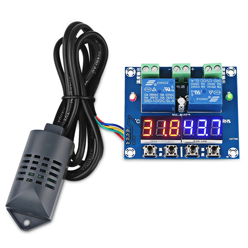 XH-M452 DC 12V LED Digital Thermostat Temperature Humidity Control Thermometer Hygrometer Controller Relay Module With AM2301 Pr