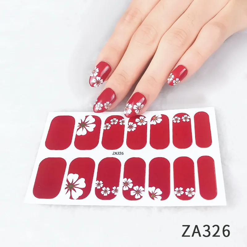 

Hot Sale Nail Strips Design Nail Polish 14 Strips for Fast Nail Art Wraps 3D