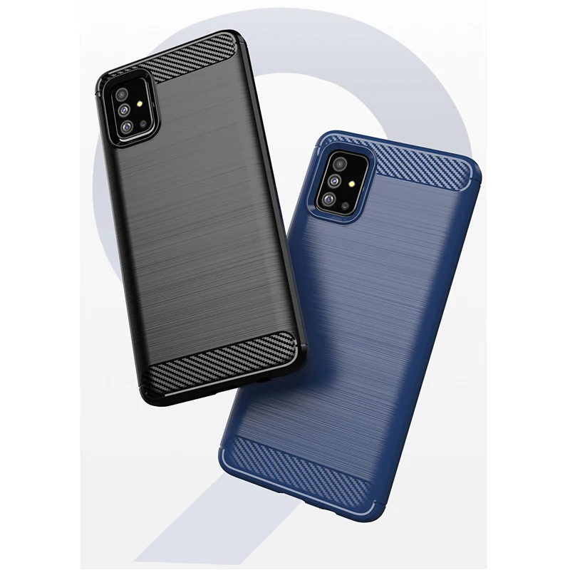 

Soft TPU Carbon Fiber Back Cover Phone Case for Samsung A71 A51 M40S A41