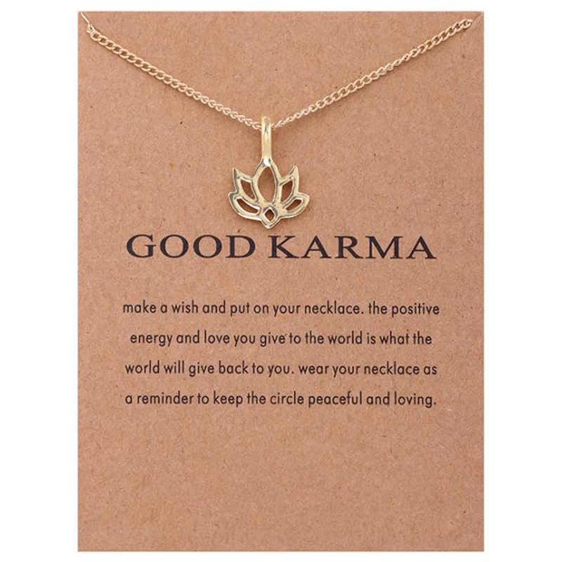 

Simple Design Good Wish Energy Jewelry Necklace Alloy Hollow Lotus Necklace, As pic show