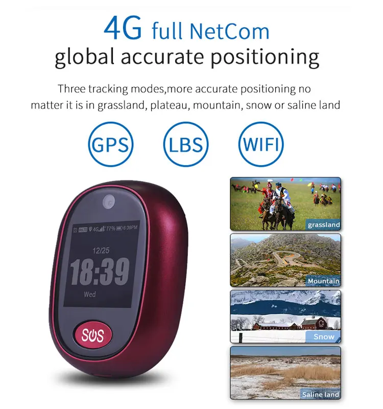 Waterproof 4G GPS Tracker Elderly SOS Alert Long Time Standby GPS Mini Tracker