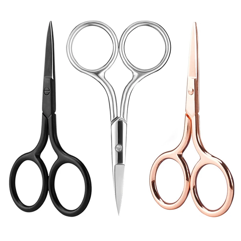 

ZIYIMEI Rose golden Stainless Steel Pointed Mini Embroidery Scissors Multifunctional Beauty Scissors for Lash and Eyebrow