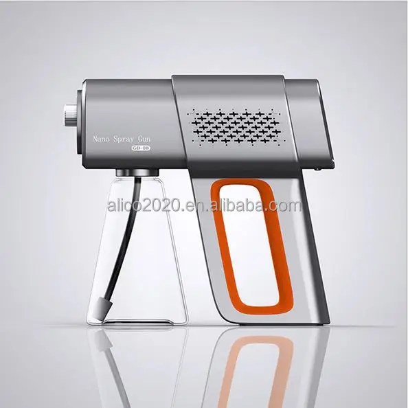 

Blu-ray electric nano spray gun handhold blue light cordless disinfection spray gun for home, White/gray