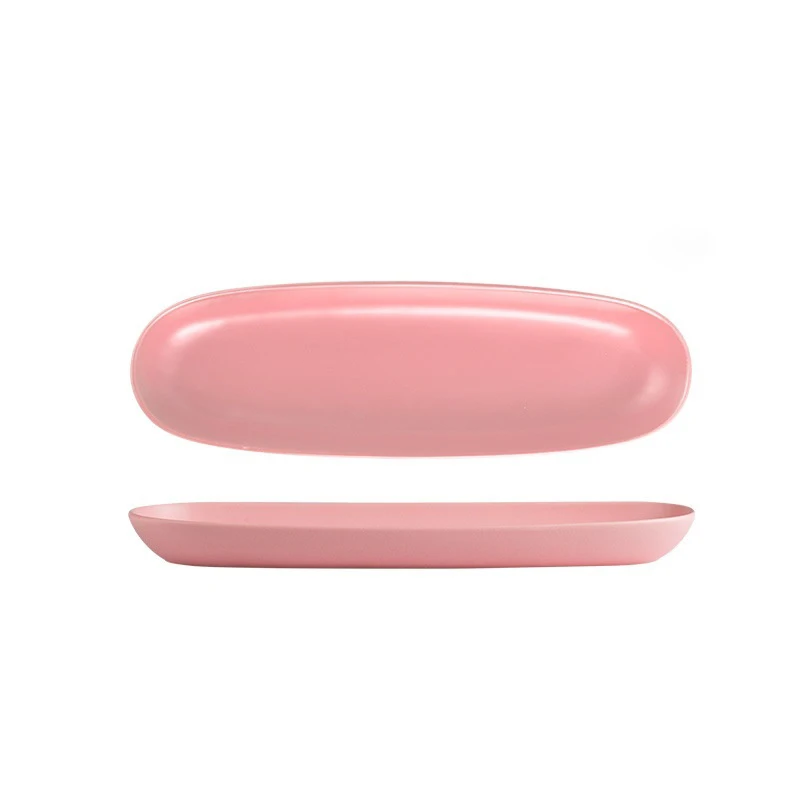 

Creative 12.5 inch elliptical rectangular Matt ceramic plate household dessert plate sushi plate hotel tableware drop shipping