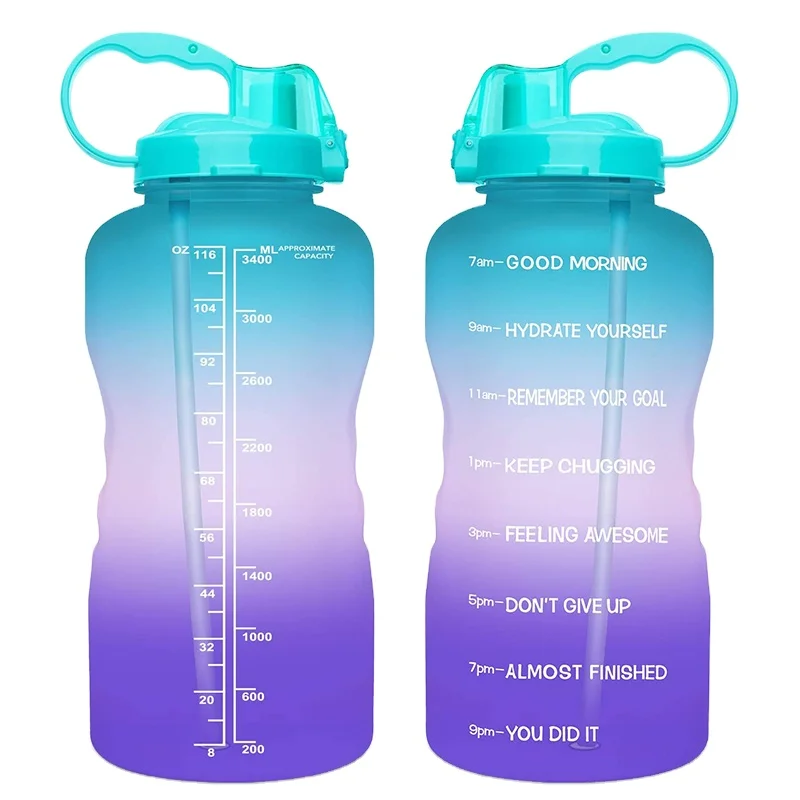 

Everich custom gallon water bottle leakproof bpa free with time marker large size jug, Customized color