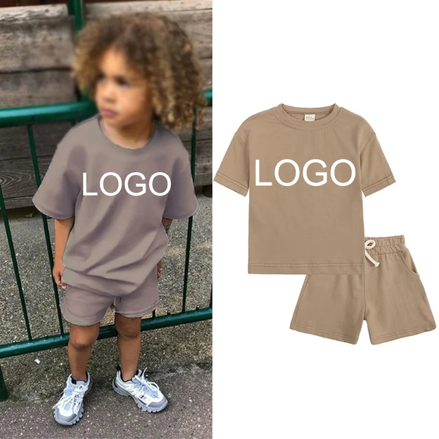 

boy summer clothes set youth boys clothes Sport Kids solid color 100otton Casual T-Shirt + Shorts Boys Clothes Outfits, Solid color accepts customization