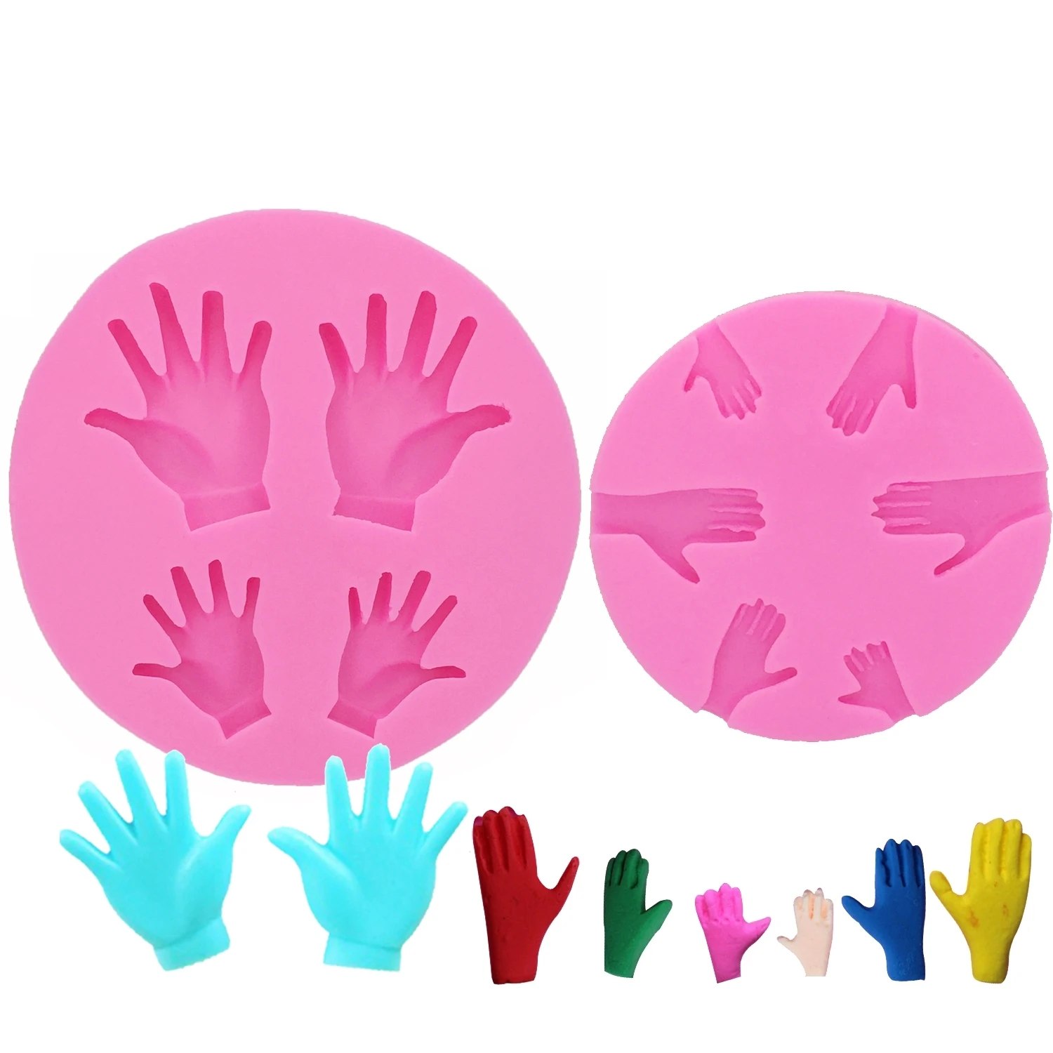 

Palm Shape Super Light Clay Soft Pottery Mold DIY Chocolate Cake Decoration Mold Kitchen Accessories, As photo