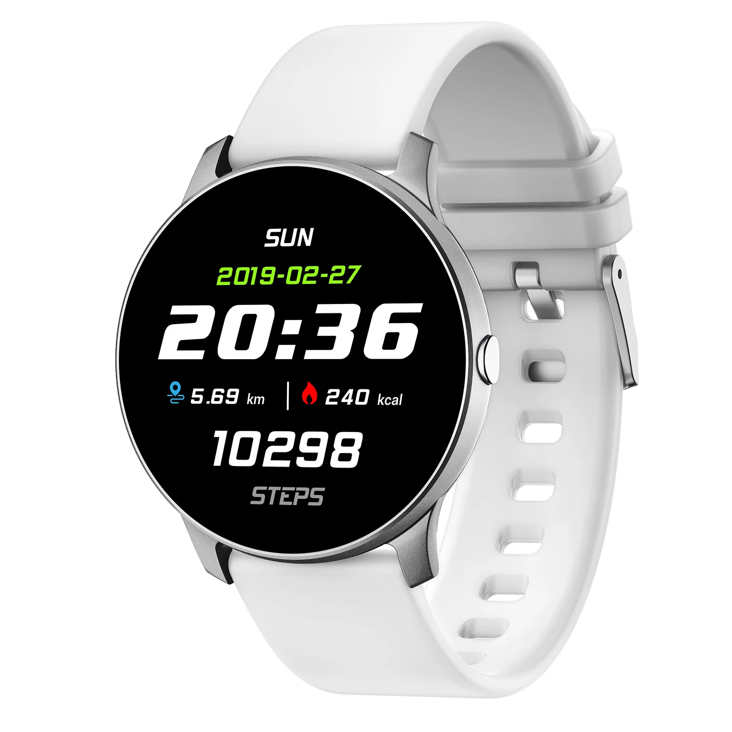 

Fitness Round Waterproof Smart Band With Heart Rate Health Monitoring Smart Watch Smartwatch, Red blue gray black yellow white and so on