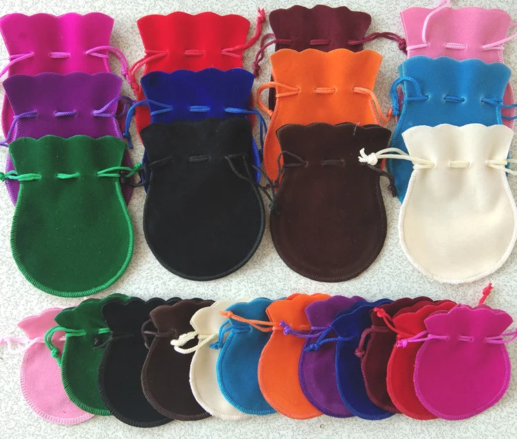 

Wholesale Custom Biodegradable Small Black Velvet Suede Drawstring Pouch Bag Round For Jewelry, White,black,pink,blue,green etc.