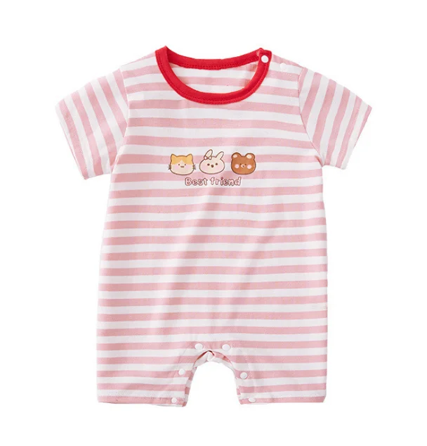 

2021 summer new baby one-piece clothing strawberry decoration newborn plus velvet birthday romper, Picture