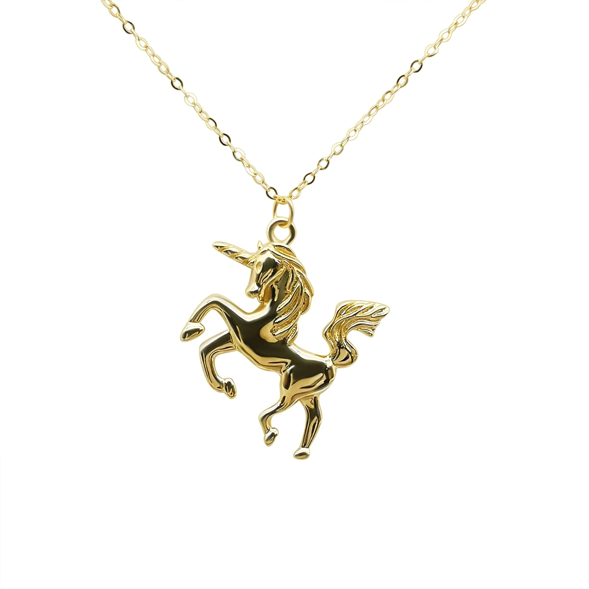 

Popular Horse pendant Necklace 9K Real Gold Pendant Women Jewelry AU375 Yellow Gold Necklace Chinese Gold