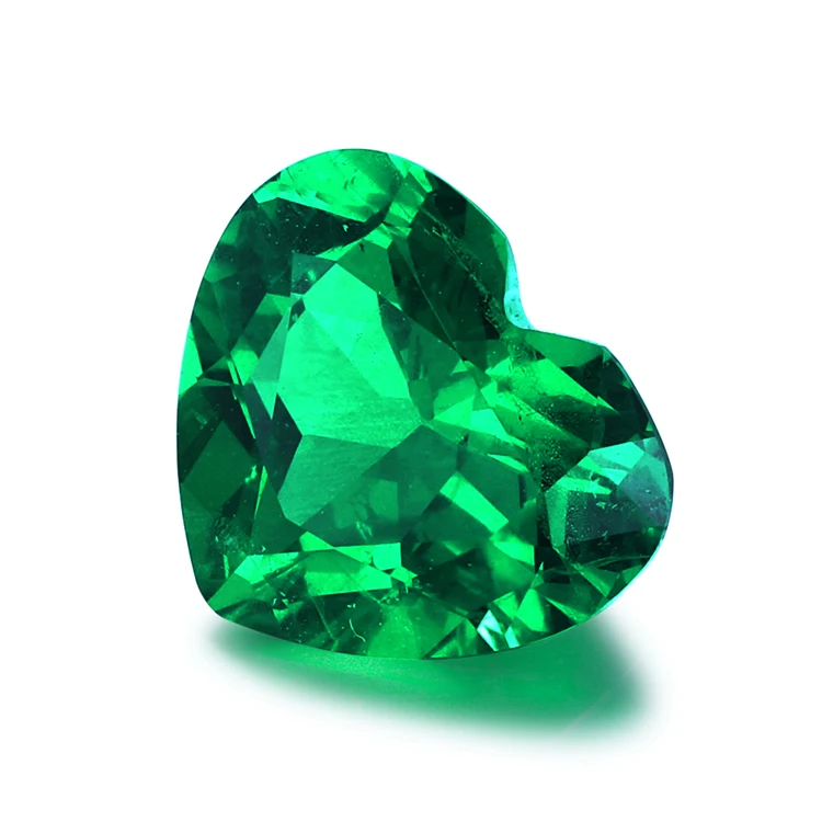 

MUZO Green Color Emerald-hydrothermal Loose Gemstone Heart Shape Lab Grown Emeralds