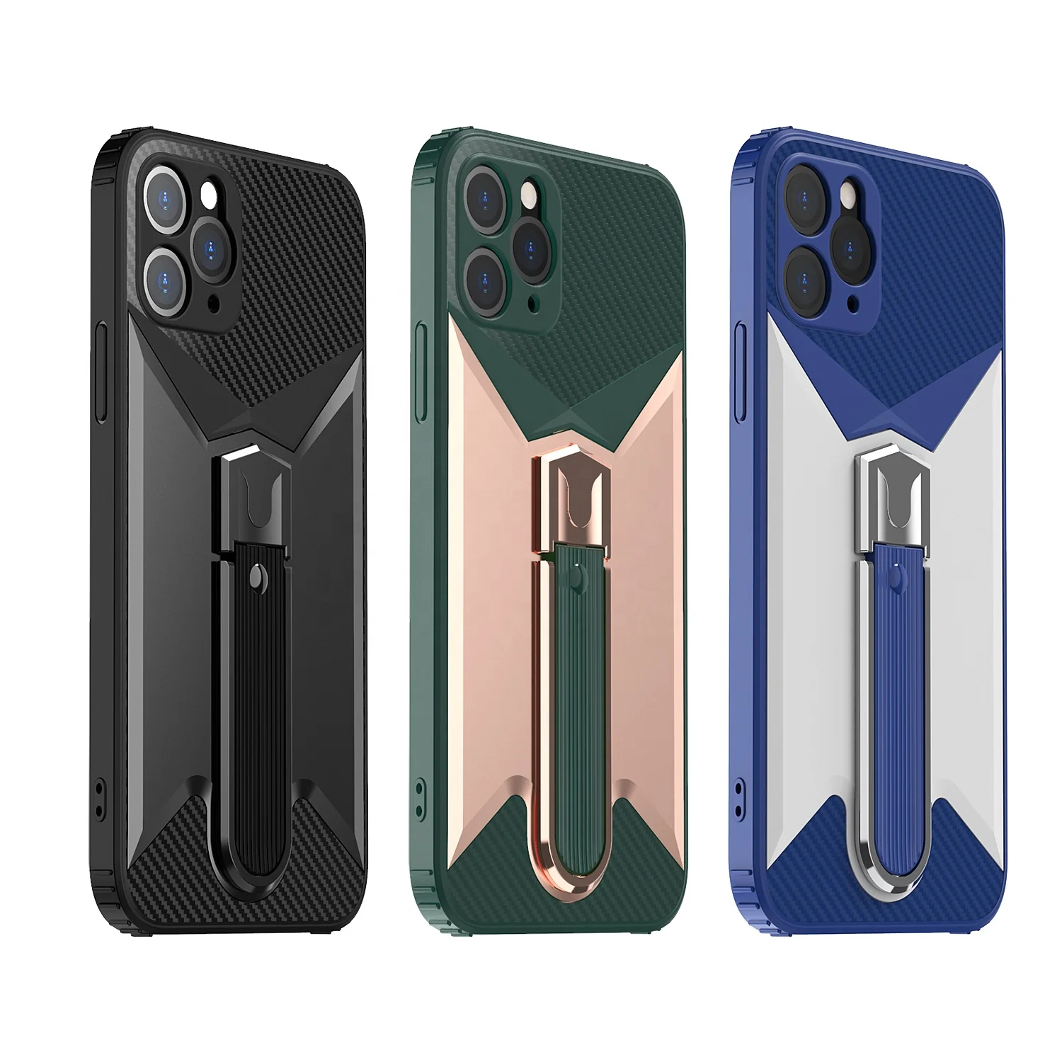 

TPU PC metal ring kickstand back cover phone case For Iphone 12 12mini 12pro 12pro max, Multi-color, can be customized