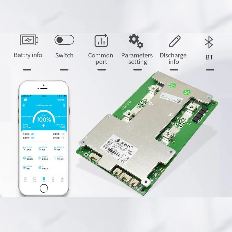 

Jiabaida Lithuim Battery Bms 18650 Charger Discharging Balance 100A/150A 12V Pcb Protection Board Jbd Smart 3S/4S Lifepo4 Bms