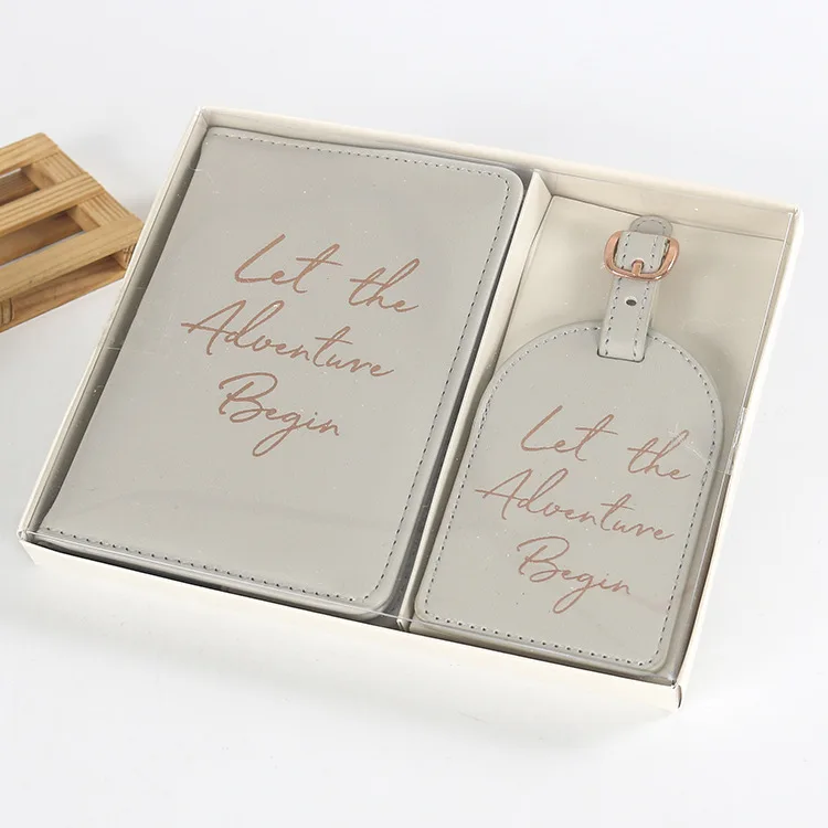 

Custom PU Leather Passport Cover Waterproof Passport Holder Travel Set with Foil Stamping Logo, Customized color