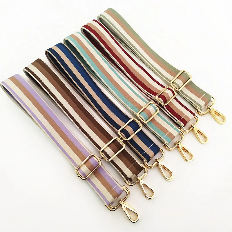 

Meetee B-J256 New Contrast Color Stripe Thickened Long Webbing Bag Accessories And Replaceable Shoulder Straps