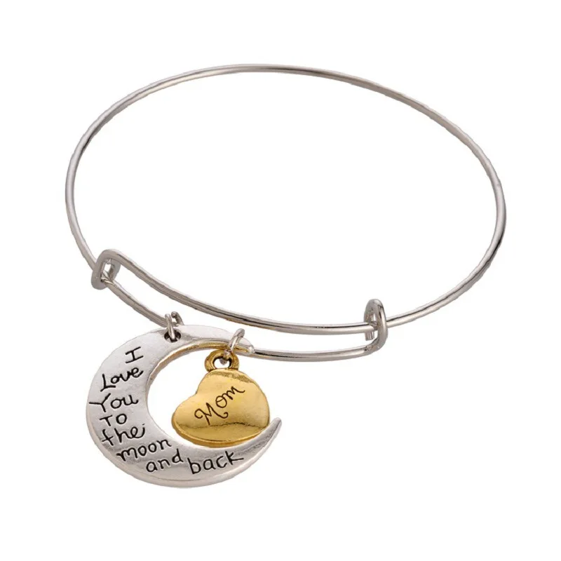 

INS Mother's Day Gift I Love You to the Moon and Back Mom Bracelet New Pendant Charm for jewelry making