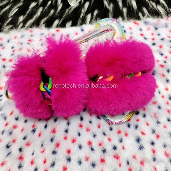 New Arrival 2021 Fashion Shoes Fur Slides for Women Flip Flops Women Rhinestone Summer Fluffy Furry Slippers with Colorful Chain, Blue/yellow/red/black/burgundy/transparent
New Arrival 2021 Fashion Shoes Fur Slides for Women Flip Flops Women Rhinestone Summer Fluffy Furry Slippers with Colorful Chain, Blue/yellow/red/black/burgundy/transparent