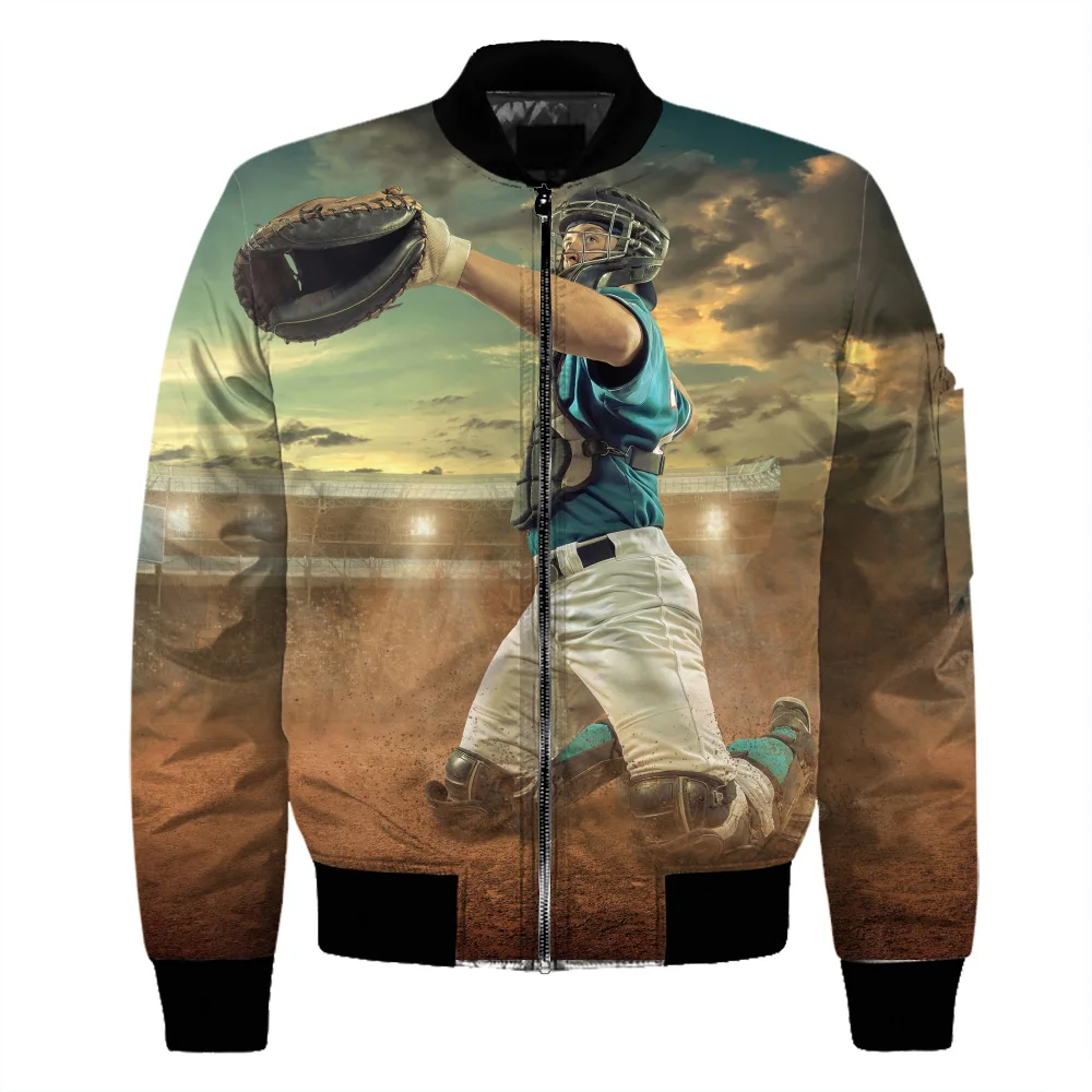 

2021 china OEM Custom 3d sublimation Printed Men Bomber Jacket plus size jackets for men, Customize colors
